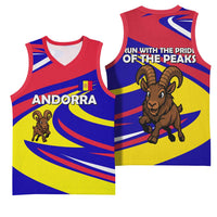 Andorra Basketball Jersey with Cartoon Ibex and Swirl Stripe Design - Wonder Print Shop
