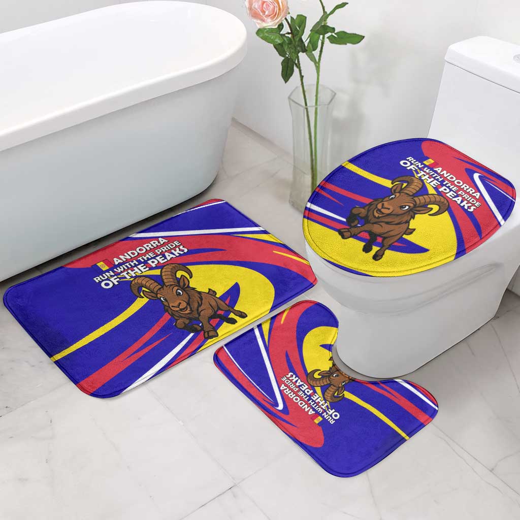 Andorra Bathroom Set with Cartoon Ibex and Swirl Stripe Design - Wonder Print Shop