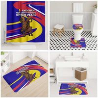 Andorra Bathroom Set with Cartoon Ibex and Swirl Stripe Design - Wonder Print Shop