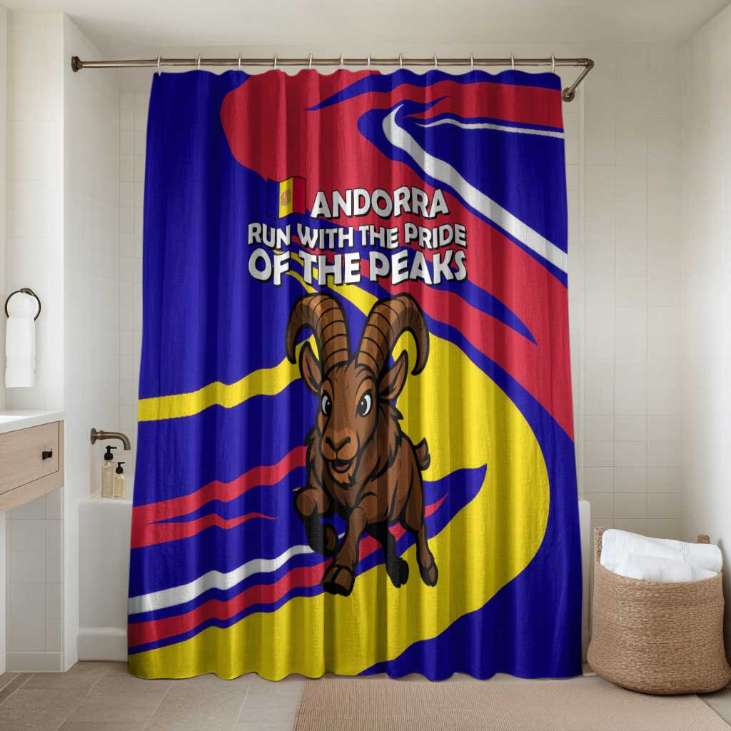 Andorra Bathroom Set with Cartoon Ibex and Swirl Stripe Design - Wonder Print Shop