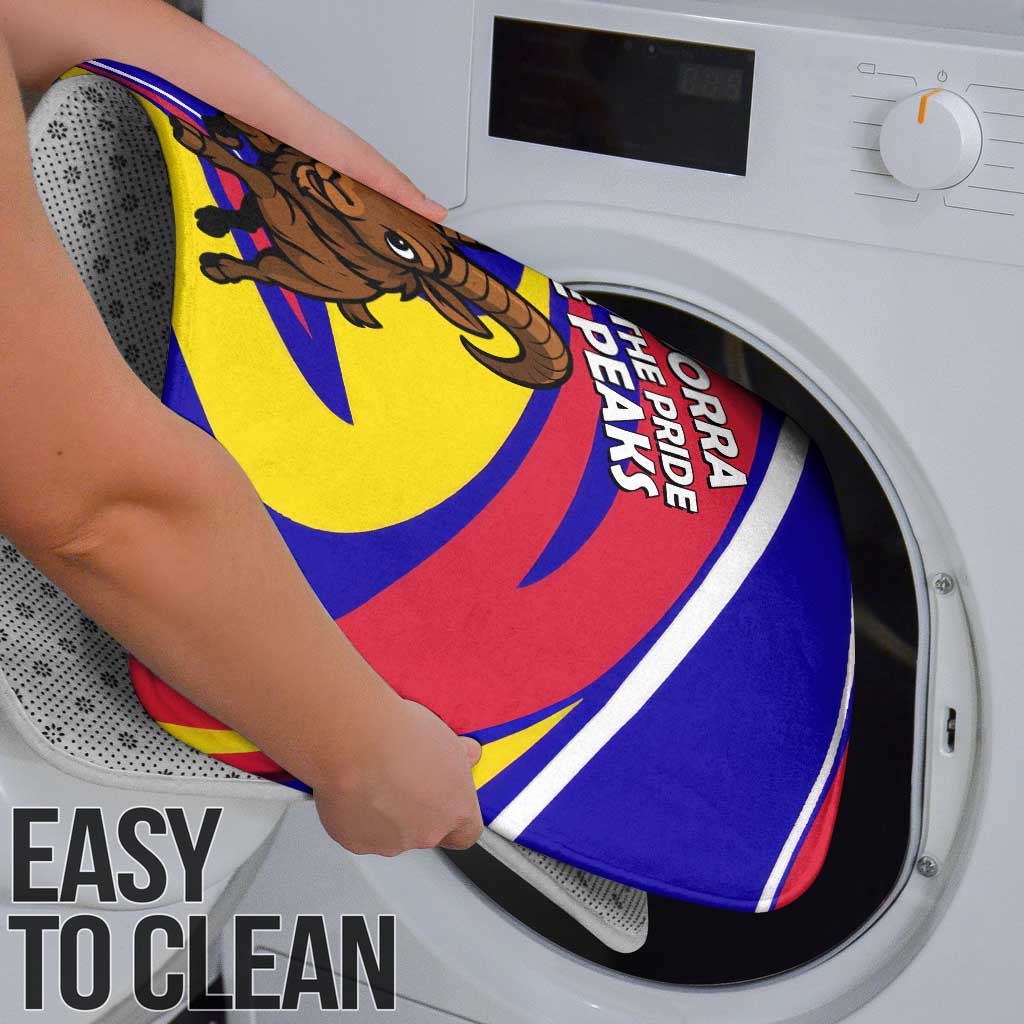 Andorra Bathroom Set with Cartoon Ibex and Swirl Stripe Design - Wonder Print Shop