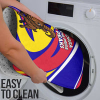 Andorra Bathroom Set with Cartoon Ibex and Swirl Stripe Design - Wonder Print Shop