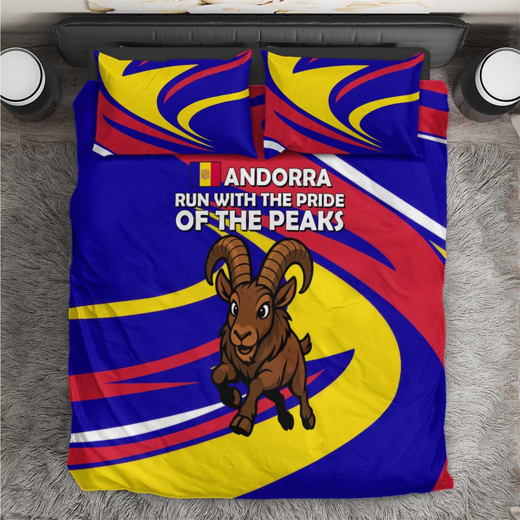 Andorra Bedding Set with Cartoon Ibex and Swirl Stripe Design - Wonder Print Shop