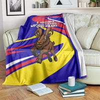 Andorra Blanket with Cartoon Ibex and Swirl Stripe Design - Wonder Print Shop