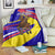 Andorra Blanket with Cartoon Ibex and Swirl Stripe Design - Wonder Print Shop