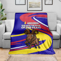 Andorra Blanket with Cartoon Ibex and Swirl Stripe Design - Wonder Print Shop