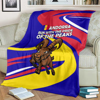 Andorra Blanket with Cartoon Ibex and Swirl Stripe Design - Wonder Print Shop