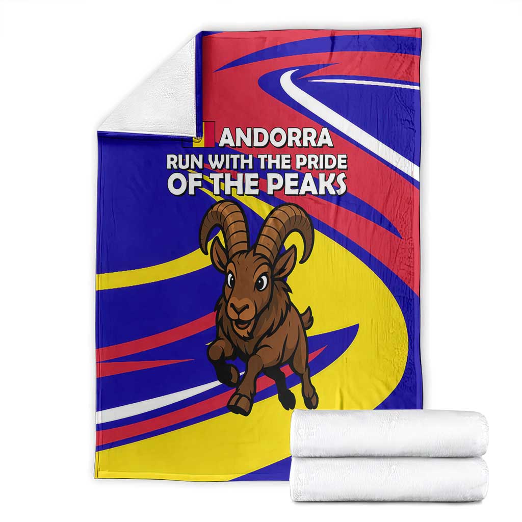 Andorra Blanket with Cartoon Ibex and Swirl Stripe Design - Wonder Print Shop