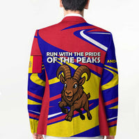 Andorra Blazer with Cartoon Ibex and Swirl Stripe Design - Wonder Print Shop
