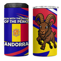 Andorra 4 in 1 Can Cooler Tumbler with Cartoon Ibex and Swirl Stripe Design - Wonder Print Shop