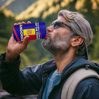 Andorra 4 in 1 Can Cooler Tumbler with Cartoon Ibex and Swirl Stripe Design - Wonder Print Shop