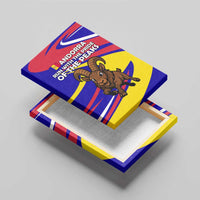 Andorra Canvas Wall Art with Cartoon Ibex and Swirl Stripe Design - Wonder Print Shop