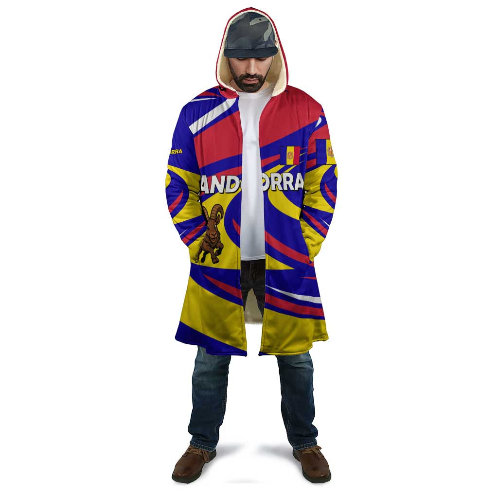 Andorra Cloak with Cartoon Ibex and Swirl Stripe Design - Wonder Print Shop