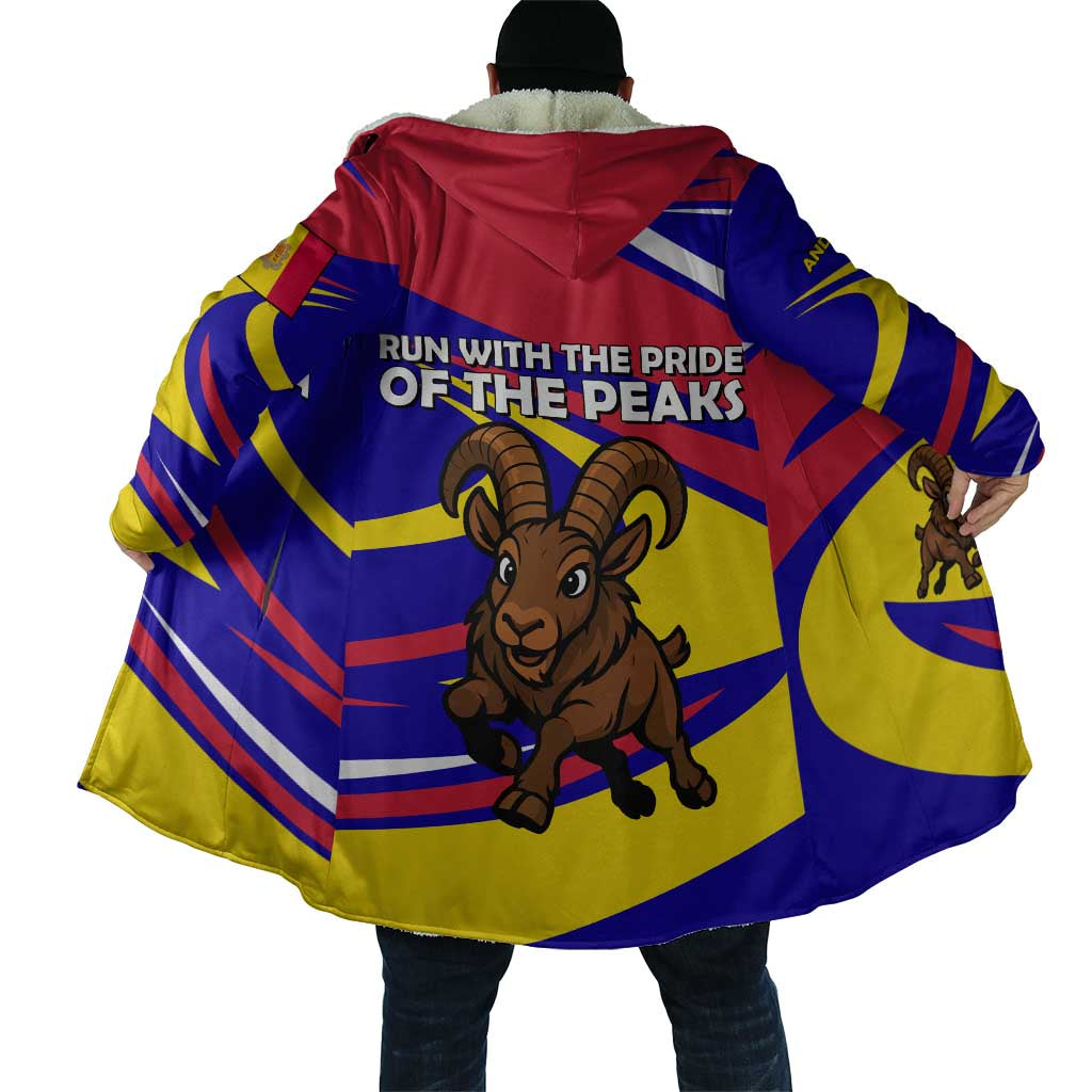 Andorra Cloak with Cartoon Ibex and Swirl Stripe Design - Wonder Print Shop