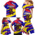 Andorra Family Matching Mermaid Dress and Hawaiian Shirt with Cartoon Ibex and Swirl Stripe Design - Wonder Print Shop