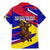 Andorra Family Matching Mermaid Dress and Hawaiian Shirt with Cartoon Ibex and Swirl Stripe Design - Wonder Print Shop