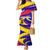 Andorra Family Matching Mermaid Dress and Hawaiian Shirt with Cartoon Ibex and Swirl Stripe Design - Wonder Print Shop