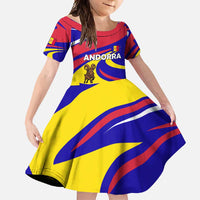 Andorra Family Matching Off Shoulder Maxi Dress and Hawaiian Shirt with Cartoon Ibex and Swirl Stripe Design - Wonder Print Shop