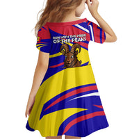 Andorra Family Matching Off Shoulder Maxi Dress and Hawaiian Shirt with Cartoon Ibex and Swirl Stripe Design - Wonder Print Shop