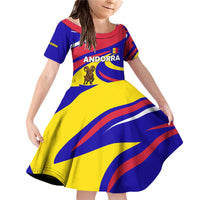 Andorra Family Matching Off Shoulder Short Dress and Hawaiian Shirt with Cartoon Ibex and Swirl Stripe Design - Wonder Print Shop