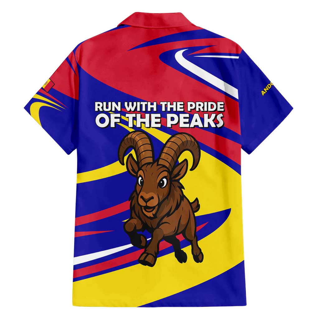 Andorra Family Matching Off Shoulder Short Dress and Hawaiian Shirt with Cartoon Ibex and Swirl Stripe Design - Wonder Print Shop