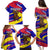 Andorra Family Matching Puletasi and Hawaiian Shirt with Cartoon Ibex and Swirl Stripe Design - Wonder Print Shop