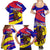 Andorra Family Matching Summer Maxi Dress and Hawaiian Shirt with Cartoon Ibex and Swirl Stripe Design - Wonder Print Shop