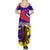 Andorra Family Matching Summer Maxi Dress and Hawaiian Shirt with Cartoon Ibex and Swirl Stripe Design - Wonder Print Shop