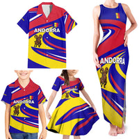Andorra Family Matching Tank Maxi Dress and Hawaiian Shirt with Cartoon Ibex and Swirl Stripe Design - Wonder Print Shop