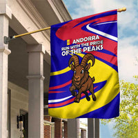 Andorra Garden Flag with Cartoon Ibex and Swirl Stripe Design - Wonder Print Shop