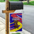 Andorra Garden Flag with Cartoon Ibex and Swirl Stripe Design - Wonder Print Shop