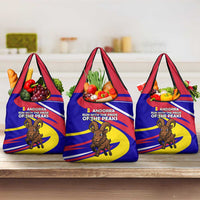 Andorra Grocery Bag with Cartoon Ibex and Swirl Stripe Design - Wonder Print Shop