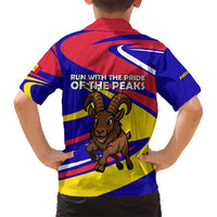 Andorra Hawaiian Shirt with Cartoon Ibex and Swirl Stripe Design - Wonder Print Shop