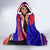 Andorra Hooded Blanket with Cartoon Ibex and Swirl Stripe Design - Wonder Print Shop