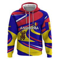 Andorra Hoodie with Cartoon Ibex and Swirl Stripe Design - Wonder Print Shop