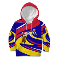 Andorra Kid Hoodie with Cartoon Ibex and Swirl Stripe Design - Wonder Print Shop