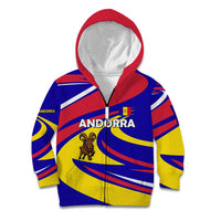 Andorra Kid Hoodie with Cartoon Ibex and Swirl Stripe Design - Wonder Print Shop