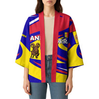 Andorra Kimono with Cartoon Ibex and Swirl Stripe Design - Wonder Print Shop