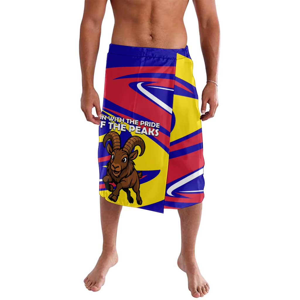 Andorra Lavalava with Cartoon Ibex and Swirl Stripe Design - Wonder Print Shop