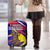 Andorra Luggage Cover with Cartoon Ibex and Swirl Stripe Design - Wonder Print Shop