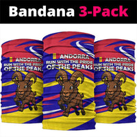 Andorra Neck Gaiter with Cartoon Ibex and Swirl Stripe Design TS04