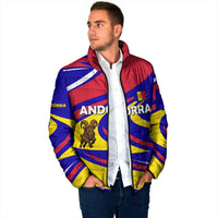 Andorra Padded Jacket with Cartoon Ibex and Swirl Stripe Design - Wonder Print Shop