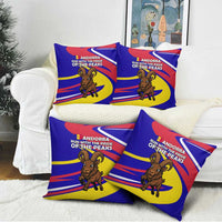 Andorra Pillow Cover with Cartoon Ibex and Swirl Stripe Design - Wonder Print Shop