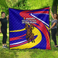 Andorra Quilt with Cartoon Ibex and Swirl Stripe Design - Wonder Print Shop
