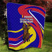 Andorra Quilt with Cartoon Ibex and Swirl Stripe Design - Wonder Print Shop
