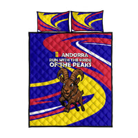 Andorra Quilt Bed Set with Cartoon Ibex and Swirl Stripe Design - Wonder Print Shop