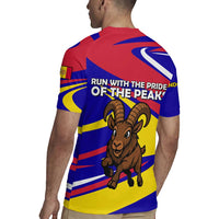 Andorra Rugby Jersey with Cartoon Ibex and Swirl Stripe Design - Wonder Print Shop