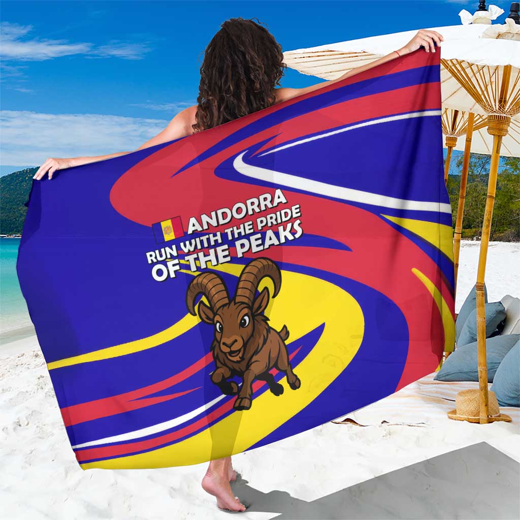 Andorra Sarong with Cartoon Ibex and Swirl Stripe Design - Wonder Print Shop