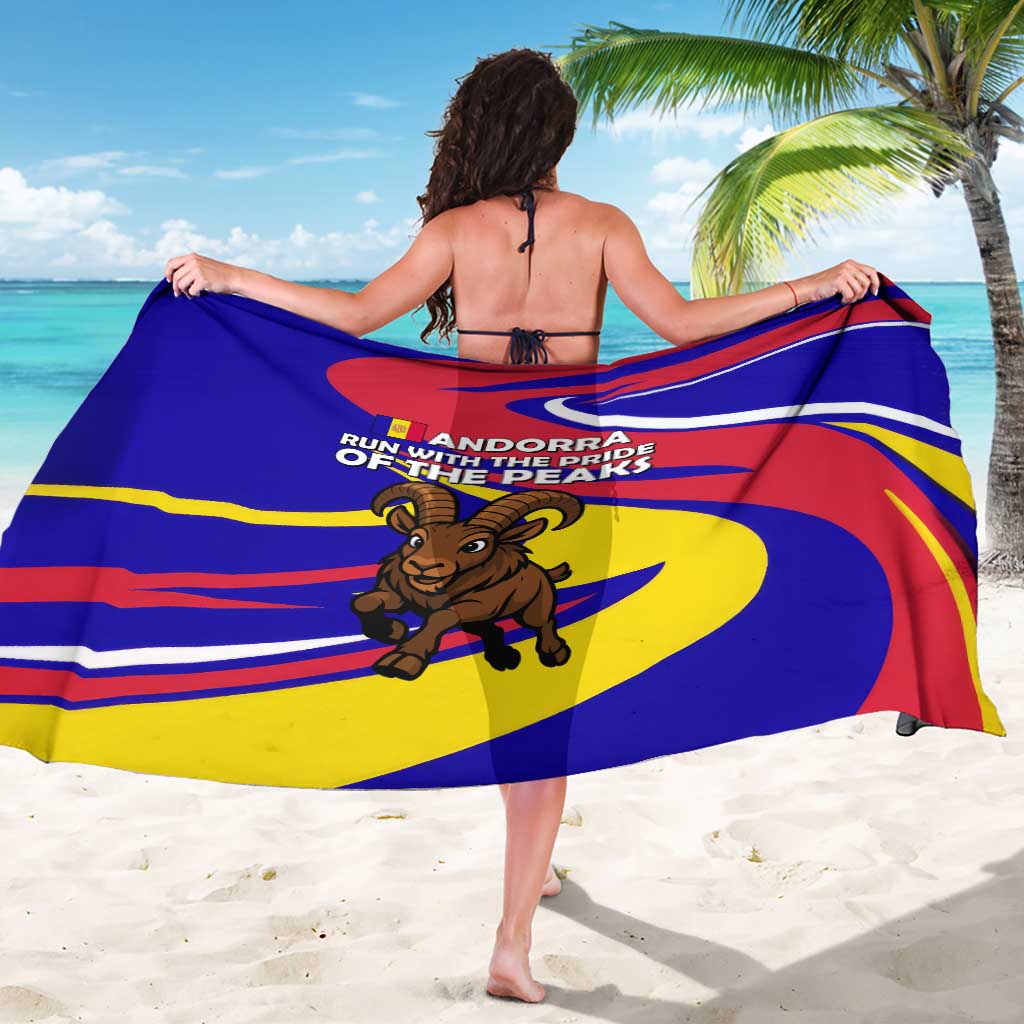 Andorra Sarong with Cartoon Ibex and Swirl Stripe Design - Wonder Print Shop