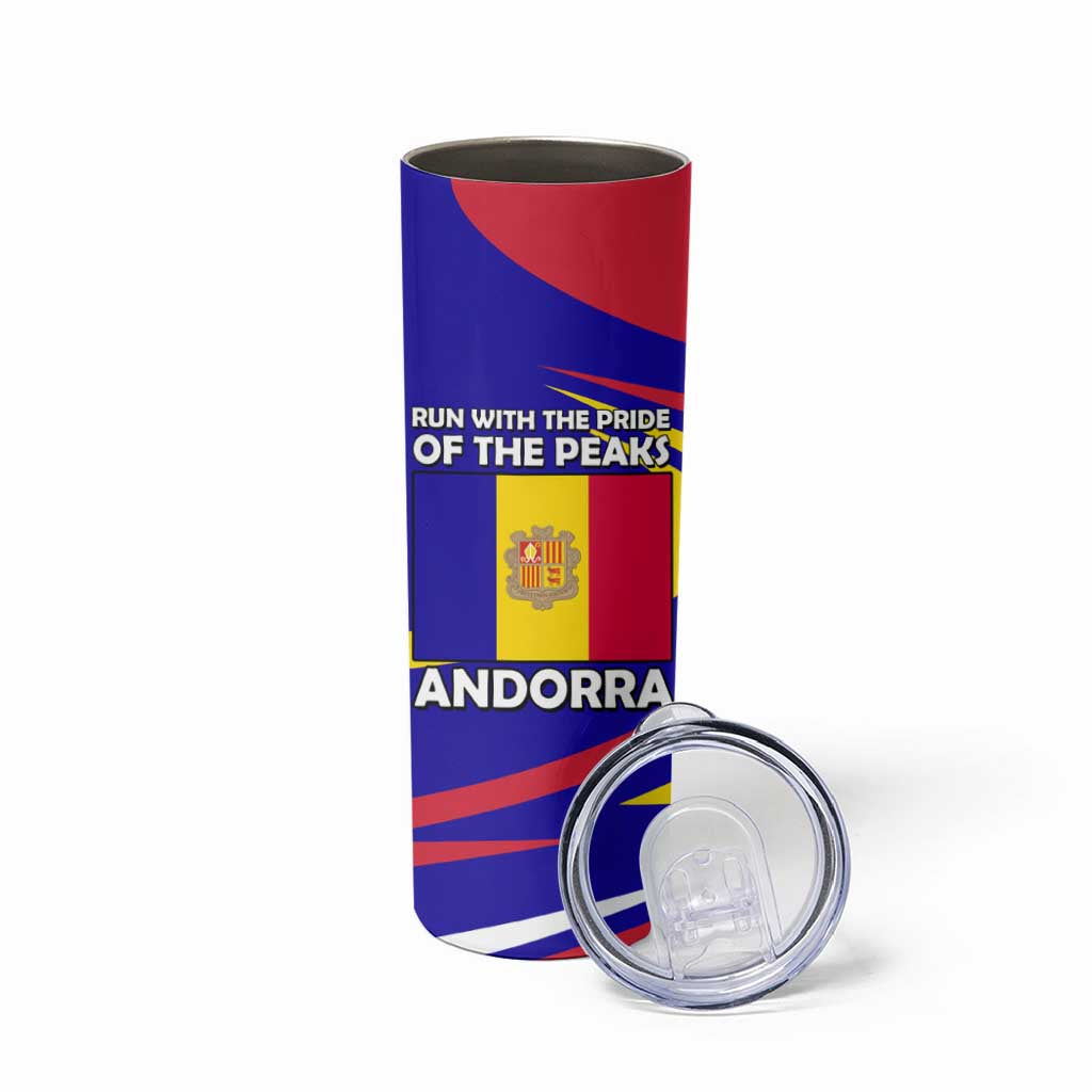 Andorra Skinny Tumbler with Cartoon Ibex and Swirl Stripe Design - Wonder Print Shop